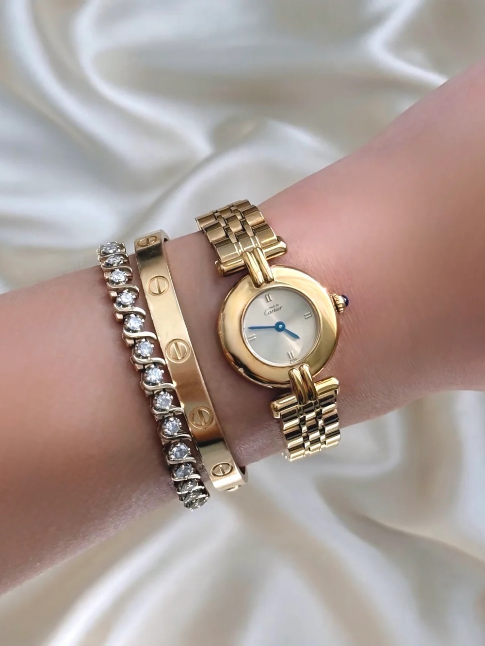 AUTHENTIC RARE VINTAGE CARTIER GOLD WATCH - WITH BOX